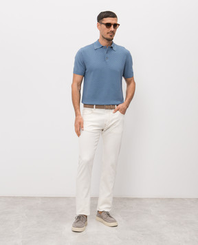 Canali Білі джинси з патчем логотипа PD0163791729