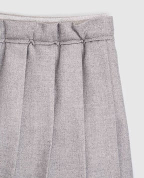 Brunello Cucinelli Дитяча сіра спідниця-плісе з вовною BB122G094B