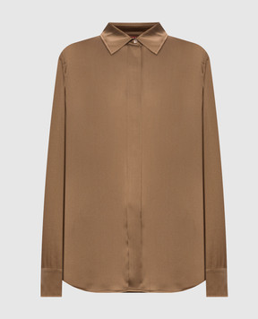 Max Mara Коричневая блуза XERO из шелка MSTXERO