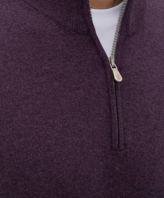 Brunello Cucinelli Джемпер фіолетового кольору з кашеміру M2200124 зображення 5
