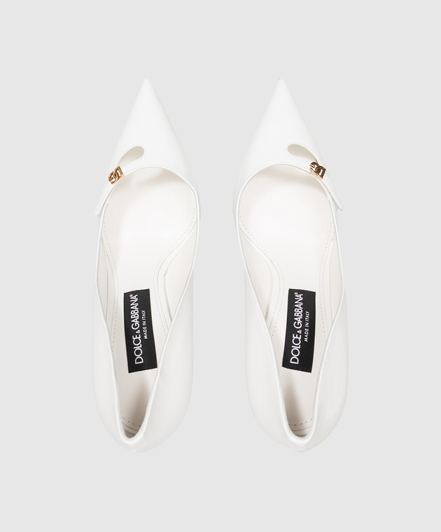 Dolce&Gabbana Белые кожаные лакированные туфли CD2004A1471 изображение 4