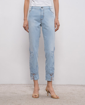 Ermanno Scervino Блакитні джинси з мереживом D487P300APTQW