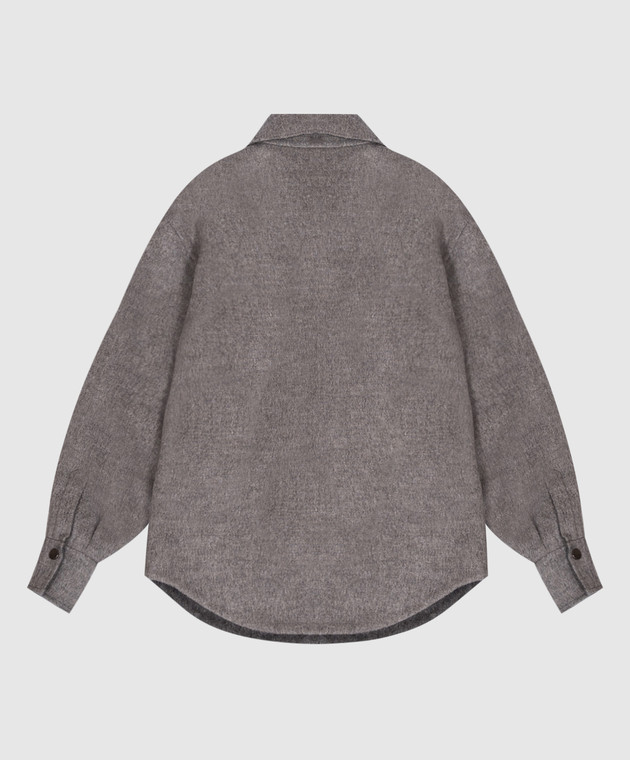 Brunello Cucinelli Детская серая куртка из шерсти с цепочкой мониль BD565C437B изображение 2