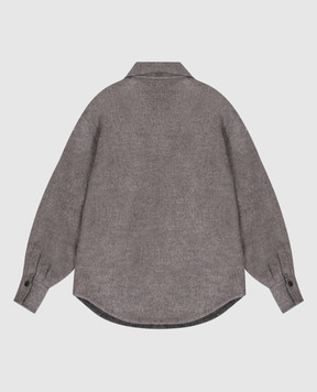 Brunello Cucinelli Детская серая куртка из шерсти с цепочкой мониль BD565C437C