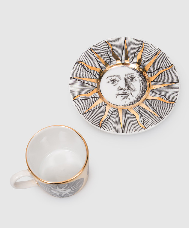 Fornasetti Фарфоровая чашка для кофе с блюдцем Sole P20Z288 изображение 2