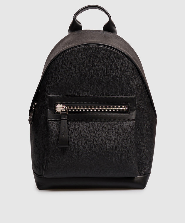 Tom Ford Черный кожаный рюкзак с тиснением логотипа H0397LCL213S