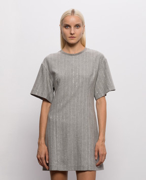 Brunello Cucinelli Сіра сукня з вовною MG576AB4C1