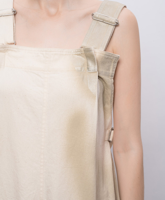 Y`S Yamamoto Бежевый комбинезон с эффектом металлизированного напыления YKD04006 изображение 5