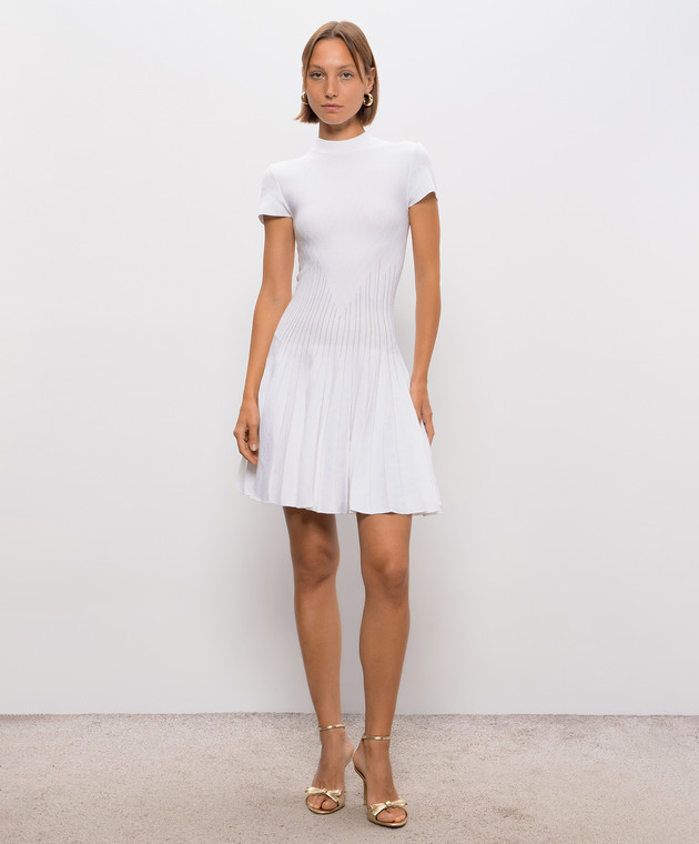 Balmain Біла сукня з паєтками HF1R7510KK04 зображення 2