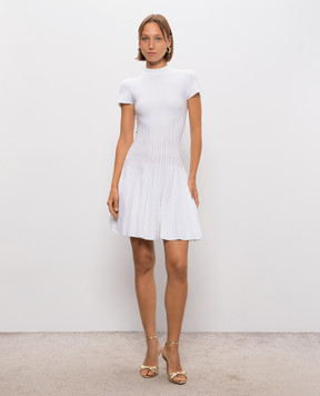 Balmain Белое платье с пайетками HF1R7510KK04
