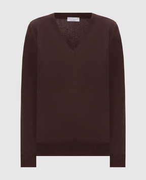 Brunello Cucinelli Коричневий пуловер з кашеміру M12244402P