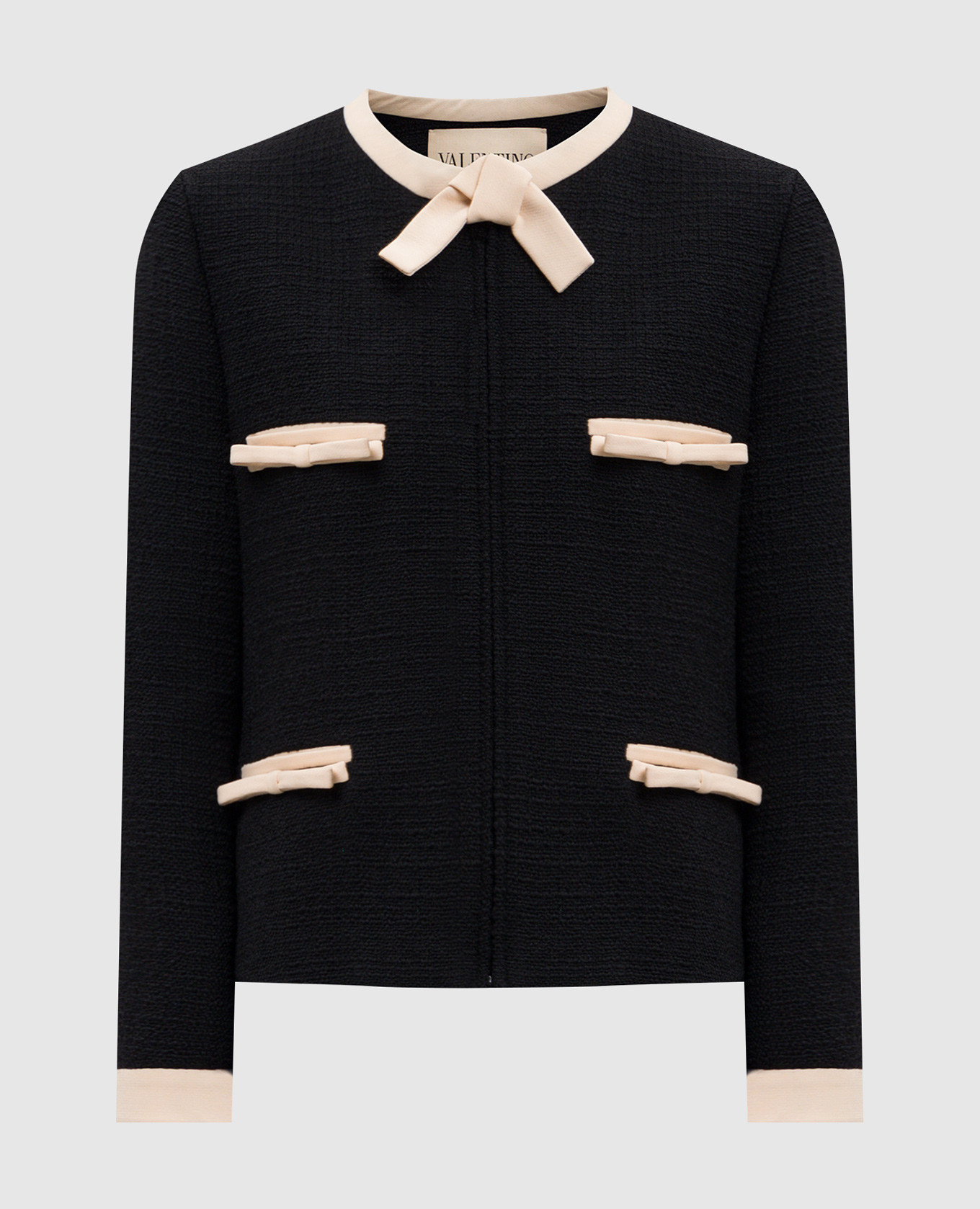 

Черный твидовый жакет из шерсти, Жакеты