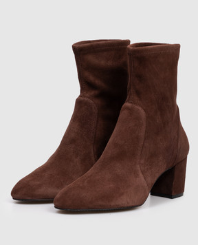 Stuart Weitzman Коричневі замшеві ботильйони YULIANA S6276