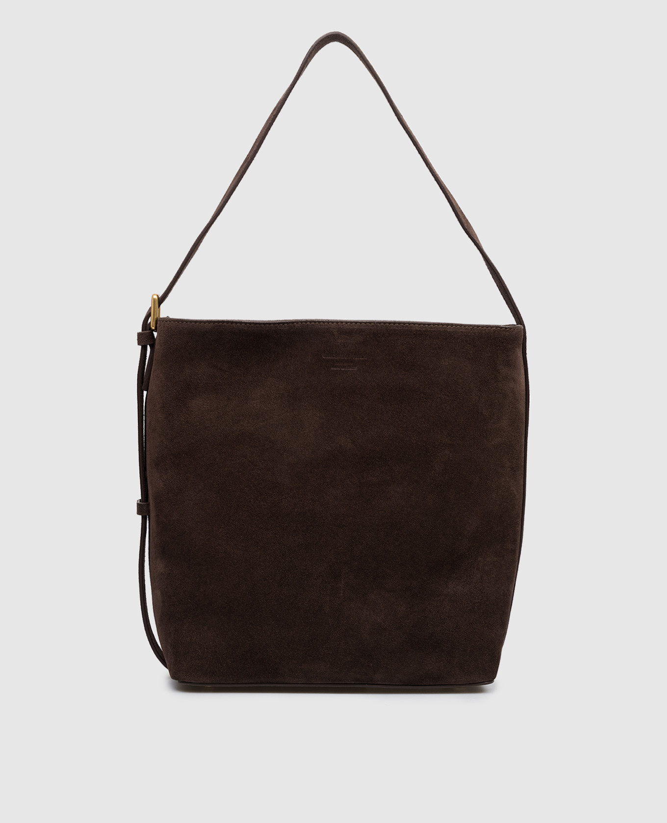 Замшевая коричневая сумка с тиснением логотипа