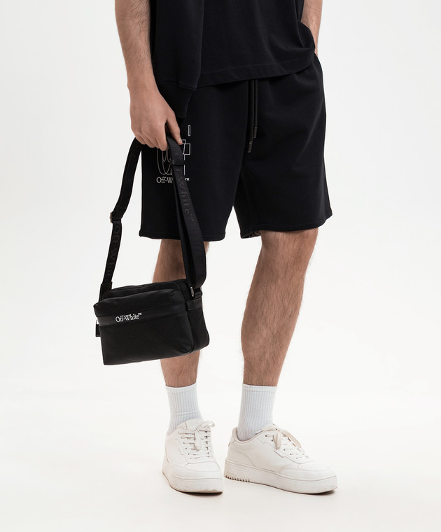 Off-White Сумка чорного кольору з принтом логотипа OMNQ081C99FAB001 зображення 2