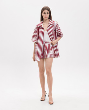 Dolce&Gabbana Бордовые шорты в полоску FTDMDTFR527