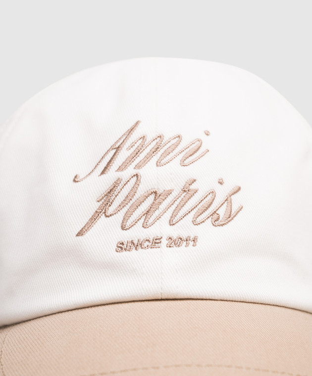 Ami Paris Белая кепка с вышивкой логотипа UCP278AW0041m изображение 4