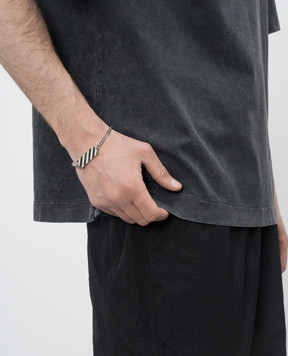 Off-White Сріблястий браслет з емблемою Diag OMOA10SC99MET001