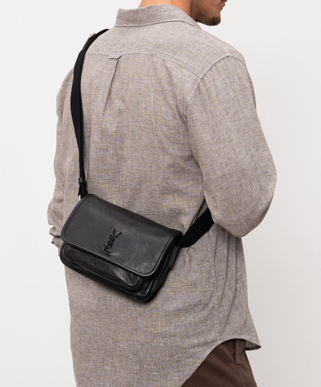 Saint Laurent Чорна шкіряна сумка NIKI з монограмою логотипа 776611AAGAF зображення 2