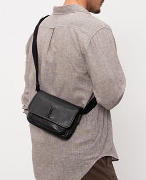 Saint Laurent Чорна шкіряна сумка NIKI з монограмою логотипа 776611AAGAF