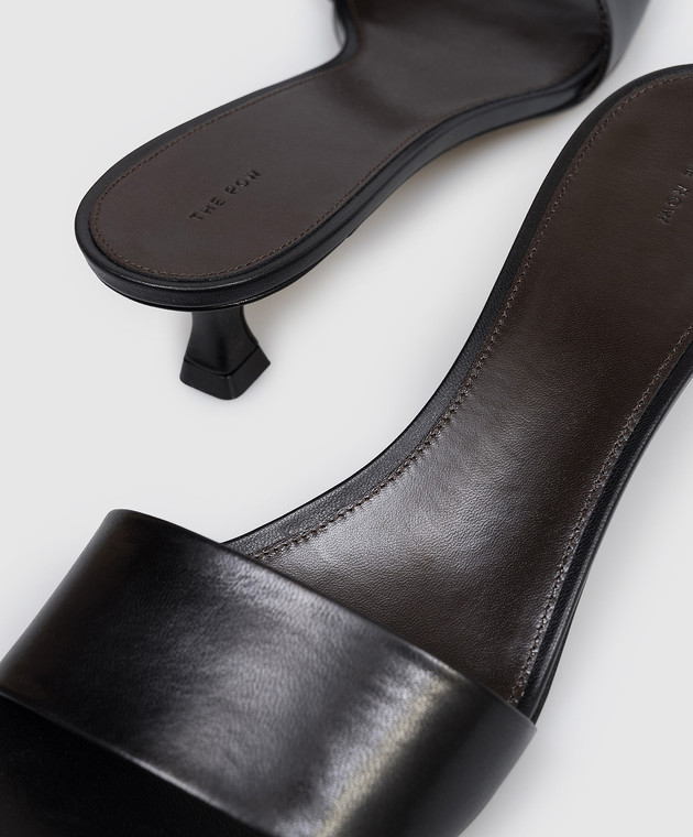 The Row Чорні шкіряні мюлі F1825SL1 зображення 5