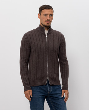 Brunello Cucinelli Кардиган з кашеміру коричневого кольору M22506006