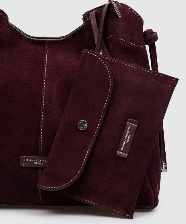 Gianni Chiarini Бордовая замшевая сумка ERA BS12570CMPL изображение 4