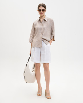 Peserico Білі шорти з льону з відворотами P0421502606