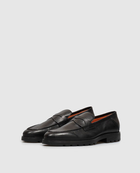 Santoni Черные кожаные лоферы MGDG18610NEOGHAS