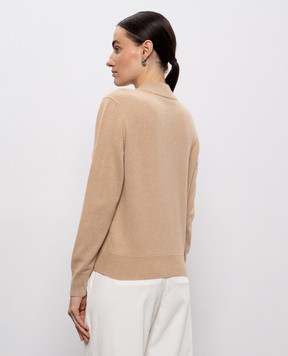 Peserico Бежевый кардиган из шерсти, шелка и кашемира S99380F129283D