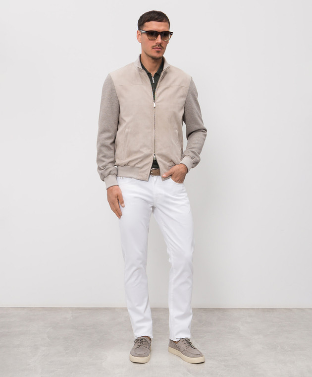 Enrico Mandelli Зеленое поло с шелком с геометрическим узором 3K034A5645 изображение 2