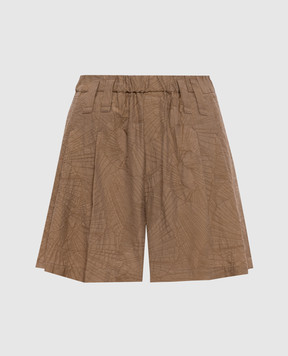 Brunello Cucinelli Коричневі шорти у візерунок MQ988P9149