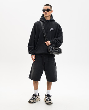 Vetements Чорне худі з принтом логотипа ME76HD147B