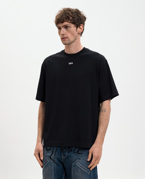 Off-White Чорна футболка з емблемою 3D Spray Arrow 44MAA120S26J00I
