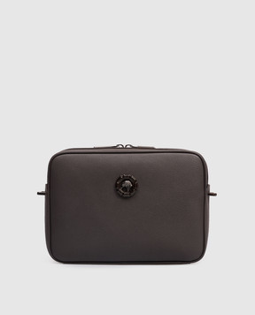 Stefano Ricci Коричневая кожаная сумка с логотипом логотип ND263GTUMR