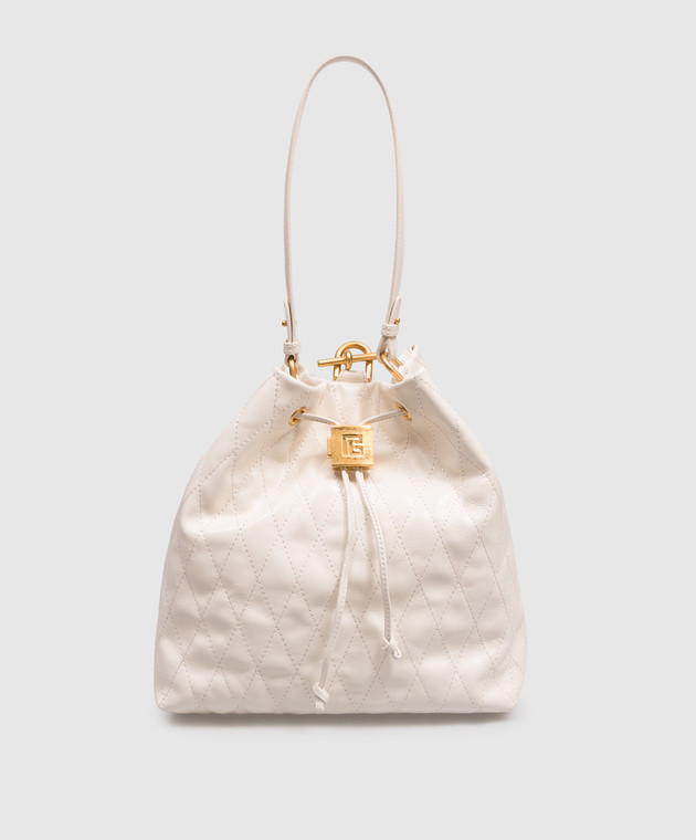 Balmain Шкіряний рюкзак Pulse кольору айворі HN1GE036LSM6
