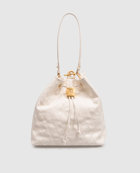 Balmain Шкіряний рюкзак Pulse кольору айворі HN1GE036LSM6
