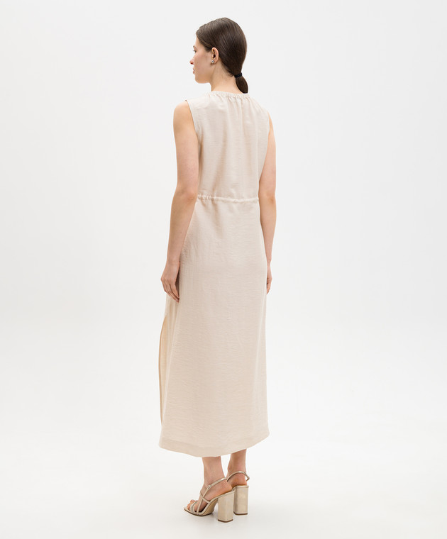 Peserico Бежева сукня міді з льоном S0223905435 зображення 3