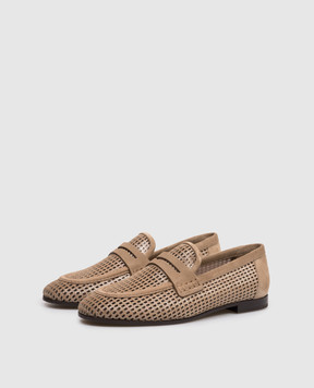 Brunello Cucinelli Коричневі замшеві лофери MZDVC3182