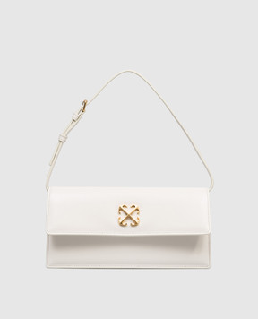 Off-White Шкіряна сумка Jitney 1.0 кольору айворі з емблемою Arrow OWNN172C99LEA001