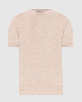 Cashmere&Whiskey Бежевая футболка с леном MS003