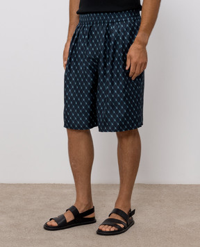 Balmain Сині шорти із шовку HH1PA205SF55