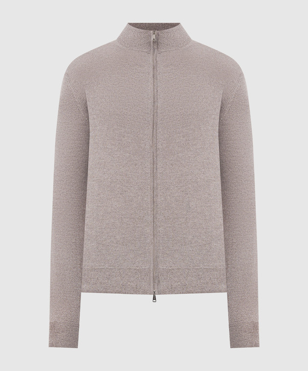 Cashmere&Whiskey Кардиган сірого кольору з вовни мериноса 97396