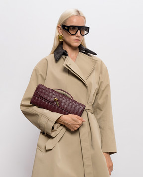 Bottega Veneta Бордовий шкіряний клатч Andiamo 741511VCPP3