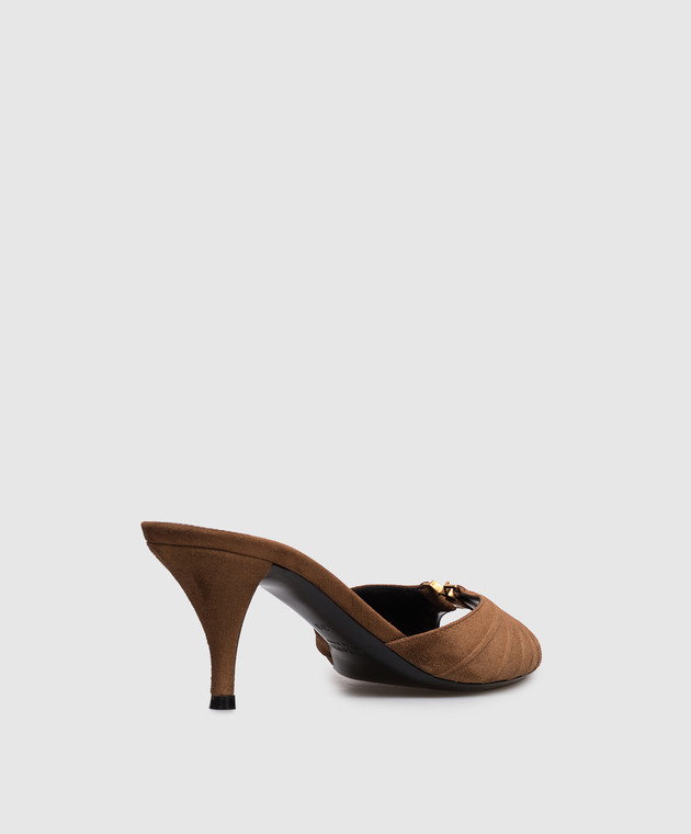 Saint Laurent Коричневі замшеві мюлі BABYLONE 86112127D00 зображення 3