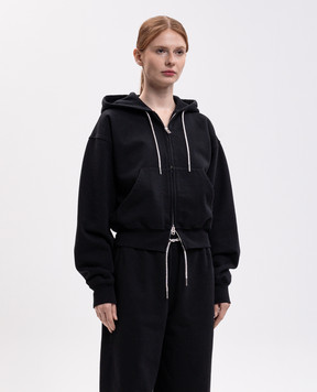 Alexander Wang Черная утепленная спортивная куртка с кристаллами 1CC2262779