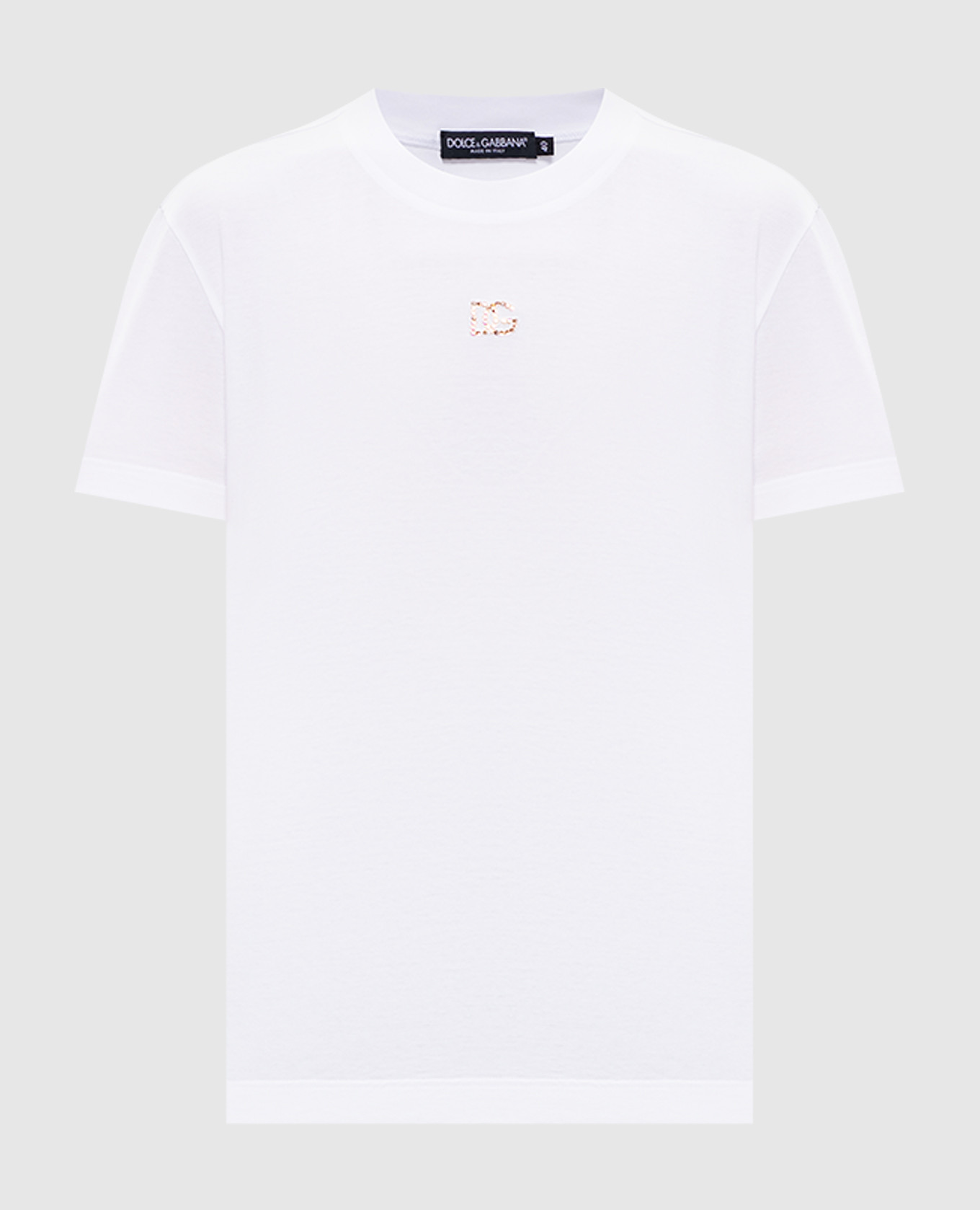 Белая футболка с вышивкой DG
