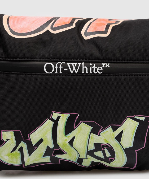 Off-White Чорна поясна сумка з брендовим логотипом OMNO037F25FAB001 зображення 4