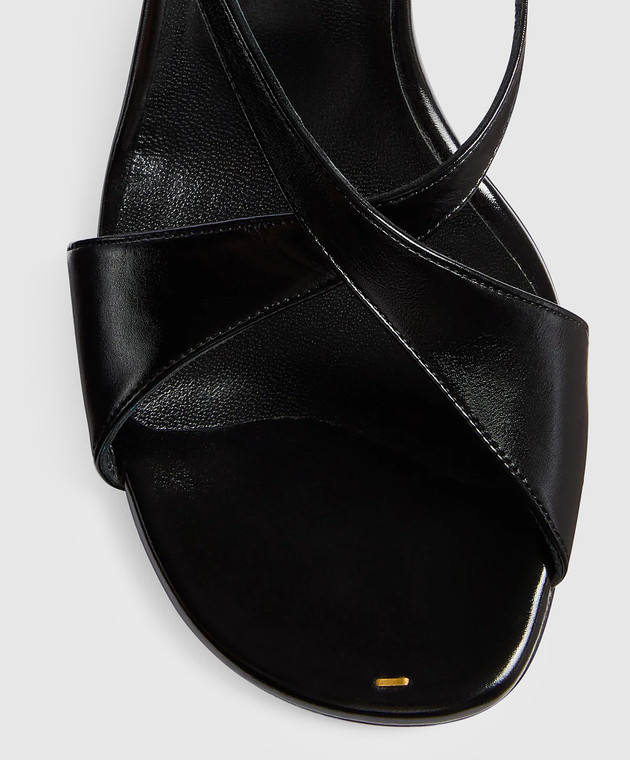 Khaite Черные кожаные глянцевые босоножки Liria F3100943 изображение 5