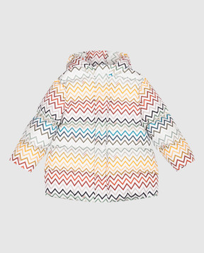 Missoni Дитячий білий пуховик в брендовий принт MZ2H17N0442